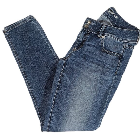 American Eagle Outfitters Denim - American Eagle Skinny Crop Stretch Jeans Womens 4R Blue‎ Denim Casual Comfy Y2K